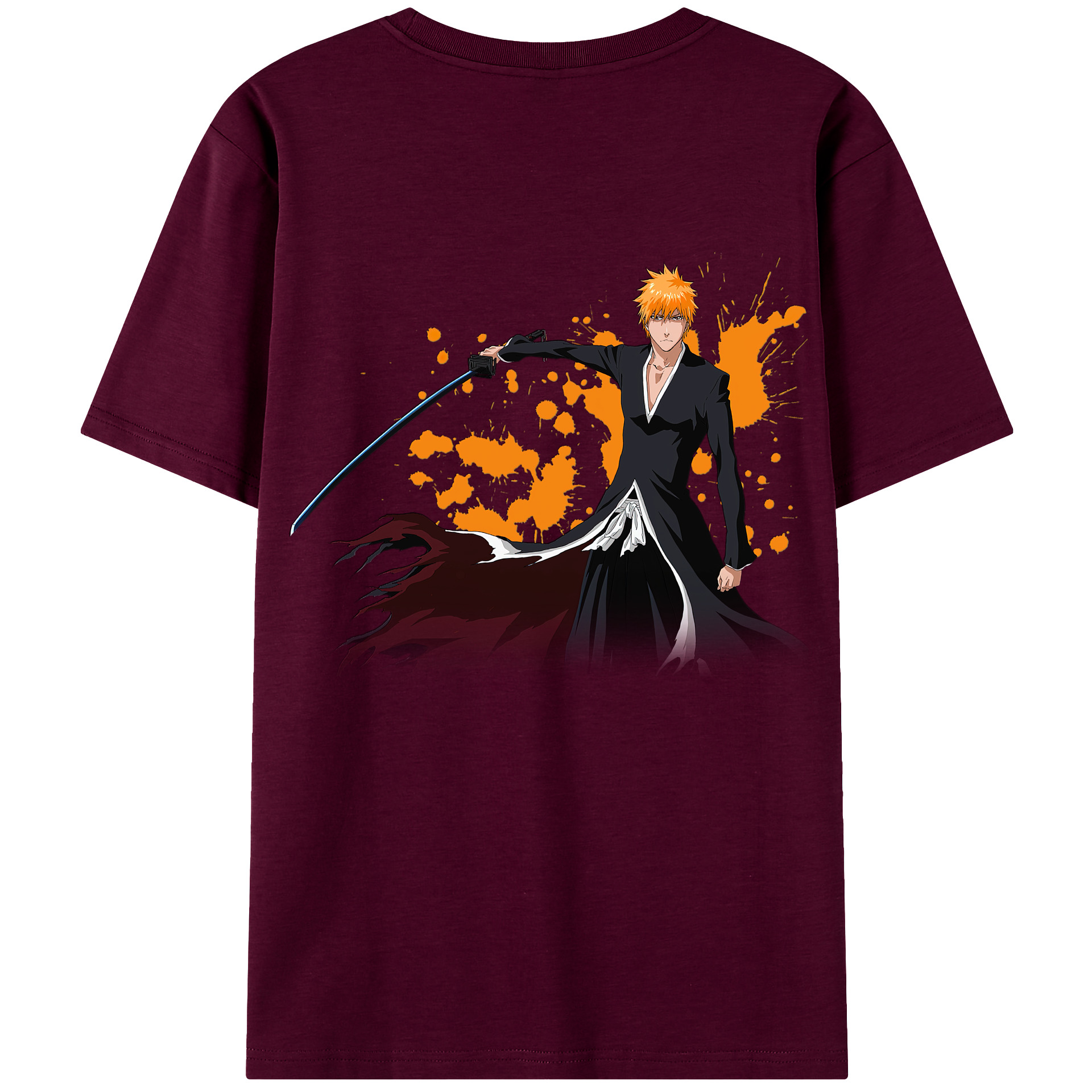 （画像用） ブリーチ 黒崎一護（くろさき いちご）BLEACH Kurosaki Ichigo レディース半袖Tシャツ(バックプリント)